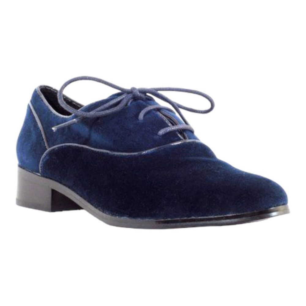 Chelsea Crew Taxi Blue Oxfords Loafers Velvet Size 6.5